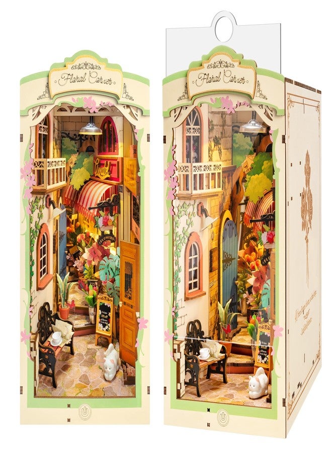 Wowood DIY Book Nook Floral Corner, 3D Puzzle Book Nook Kits for Adults, Decorative Book Nooks for Bookshelf Miniature Scenes, DIY Crafts/Gifts/Decorations for Adults (Floral Corner) - Image 1